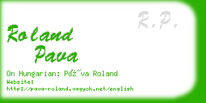 roland pava business card